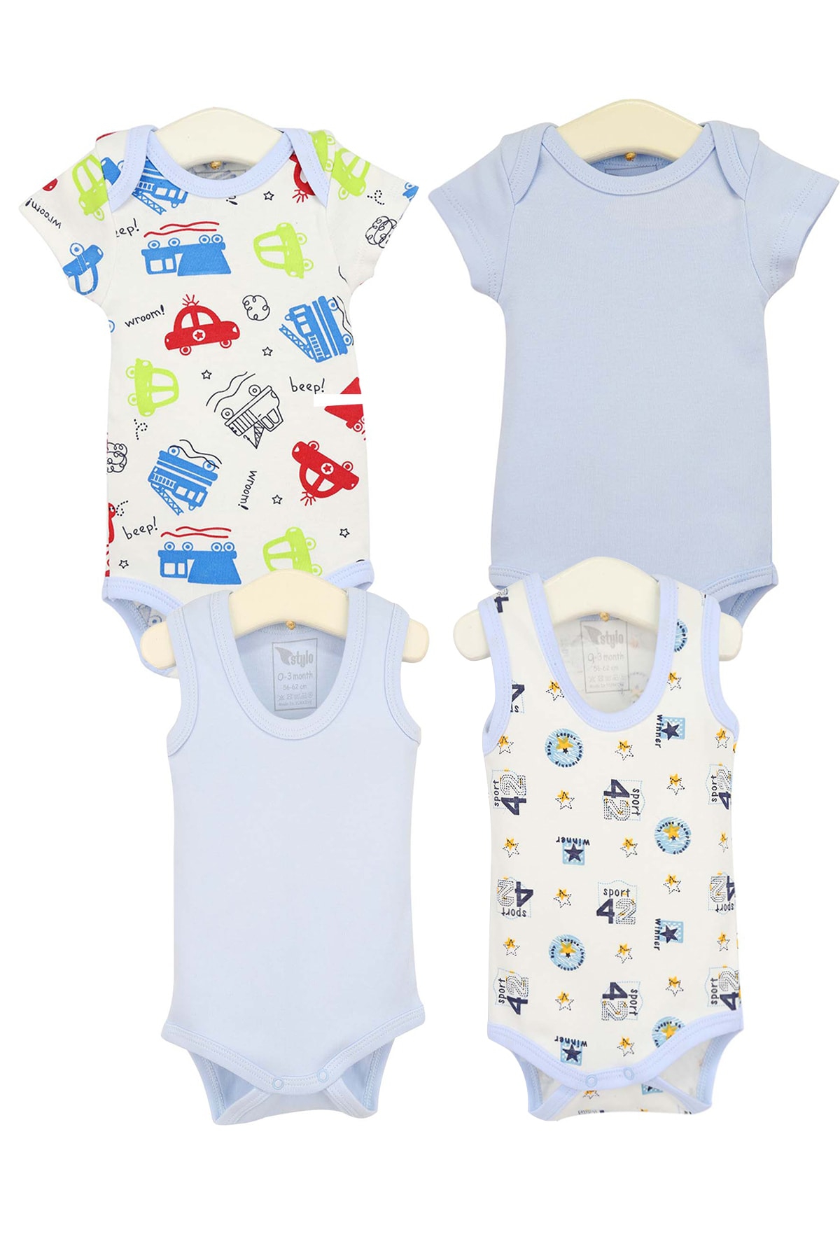 Stylo 4 lü Çıtçıtlı Bebek Badi