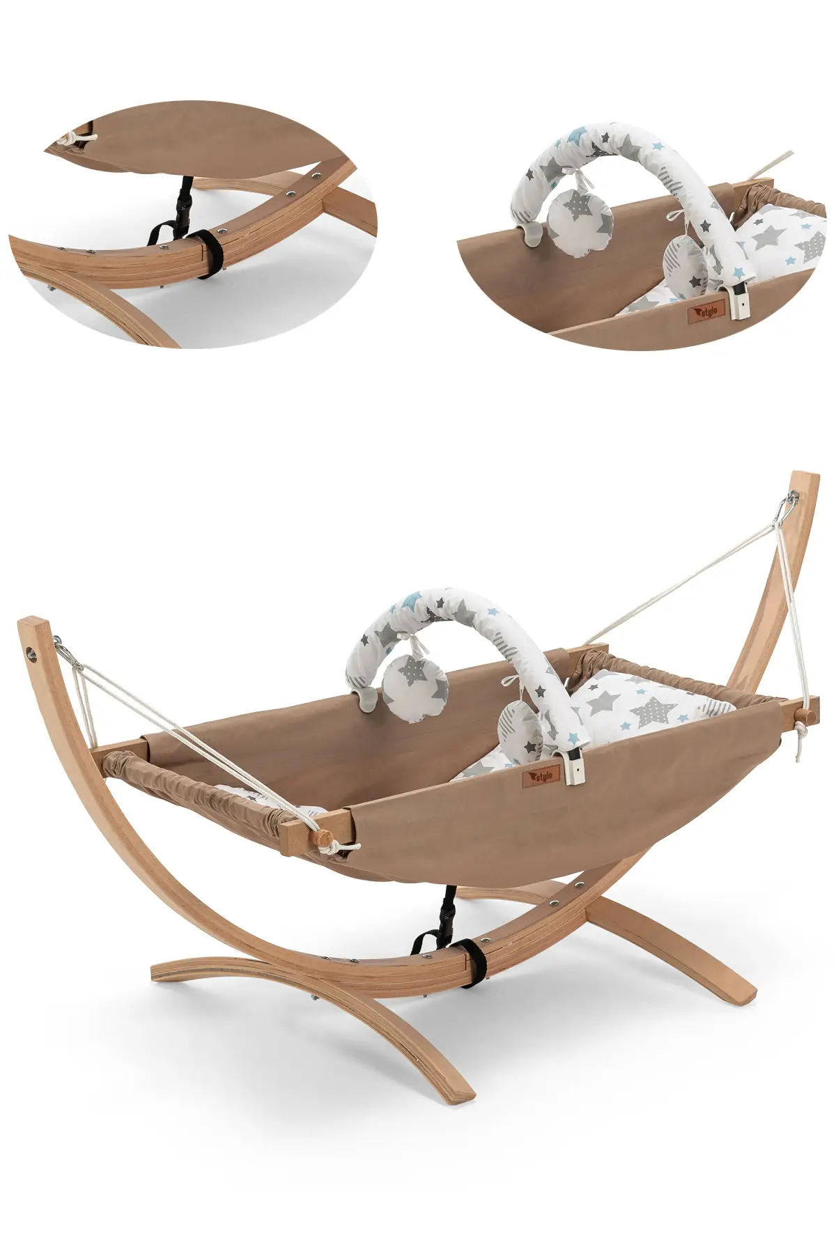Sweet Dreams Doğal Ahşap Bebek Hamağı (KAHVERENGİ)