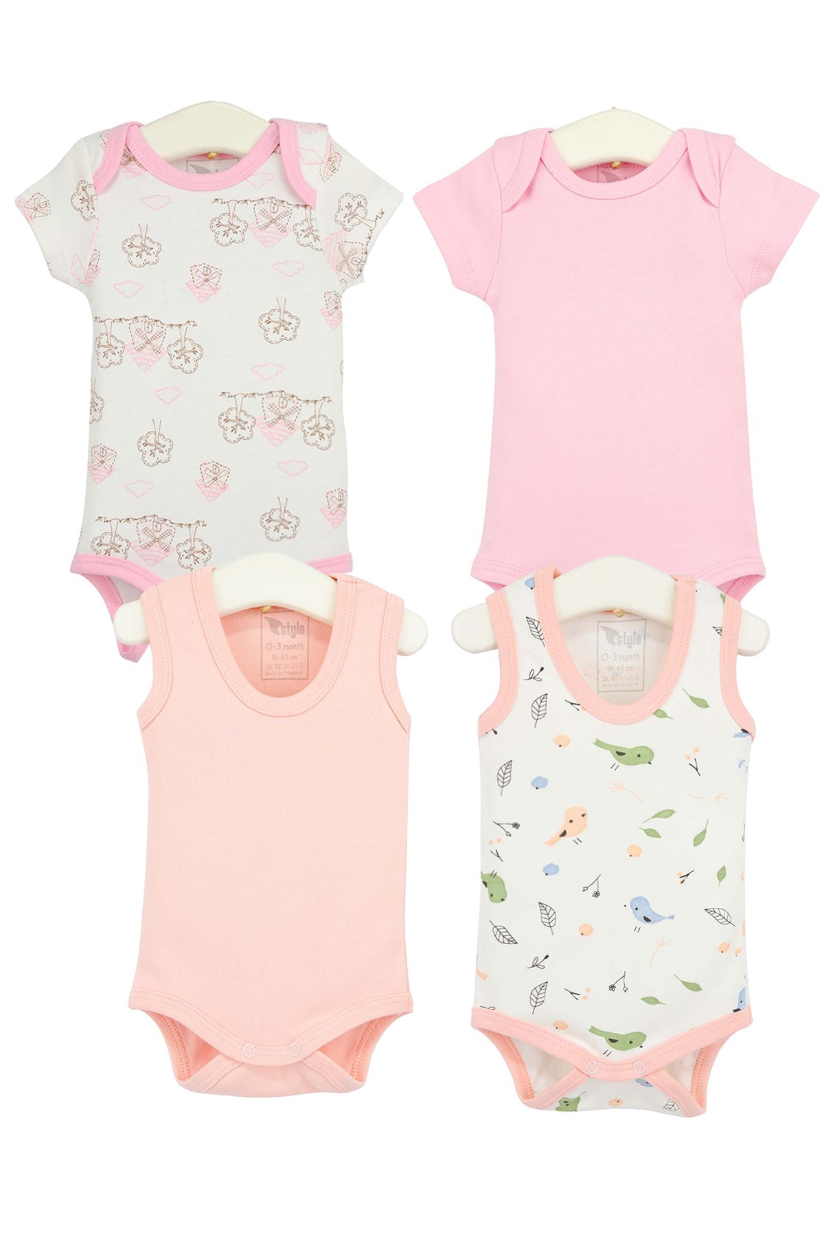Stylo 4 lü Çıtçıtlı Bebek Badi