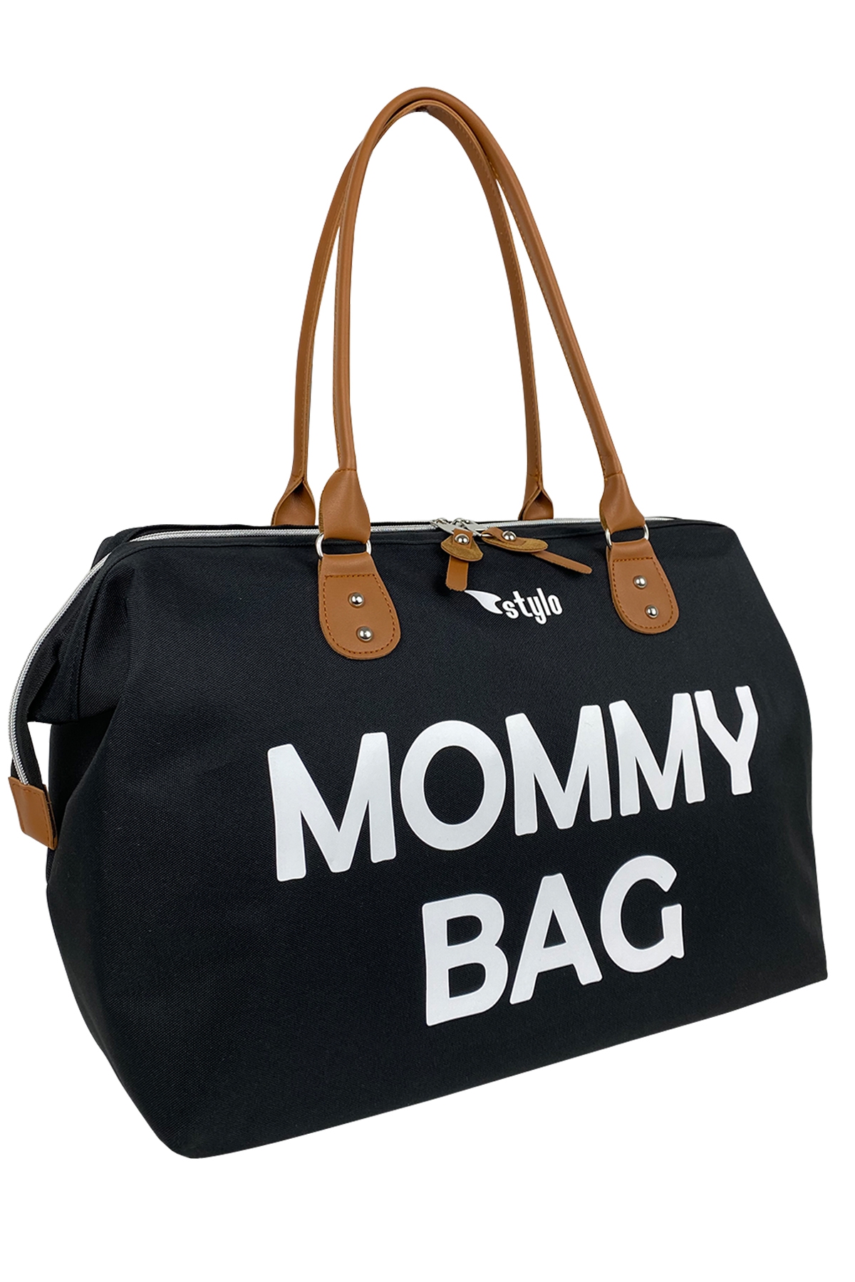 Stylo Mommy Bag Beyaz Baskılı Anne Bebek Bakım Kadın Çantası