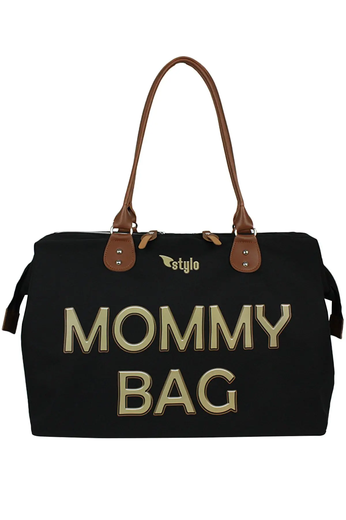 Stylo Mommy Bag 3D Anne Bebek Bakım Kadın Çantası  (KARAMEL BASKI)