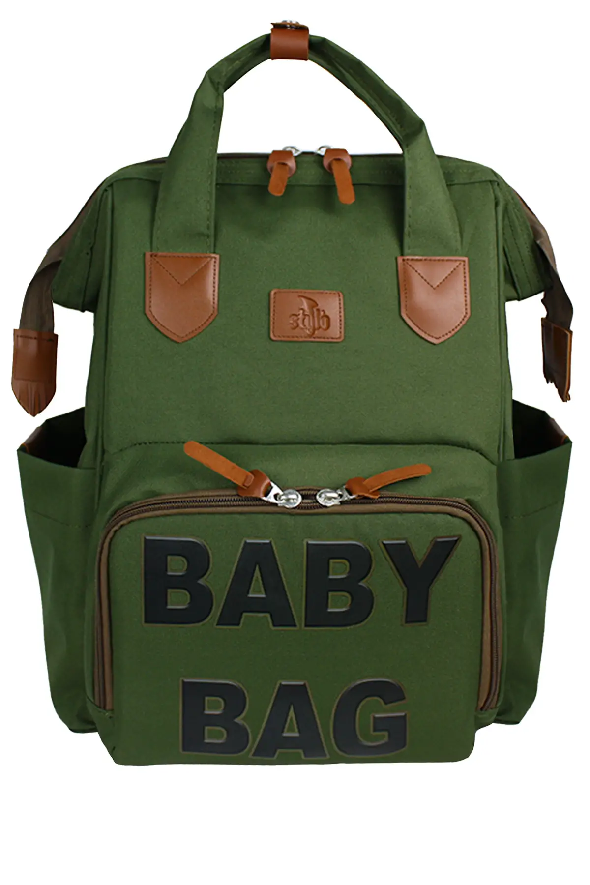 Monaco Baby Bag Baskılı Anne Bebek Bakım Sırt Çantası (HAKI)