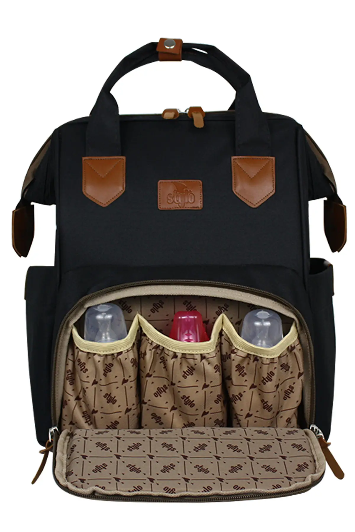 Monaco Baby Bag Baskılı Anne Bebek Bakım Sırt Çantası (BEYAZ BASKI)