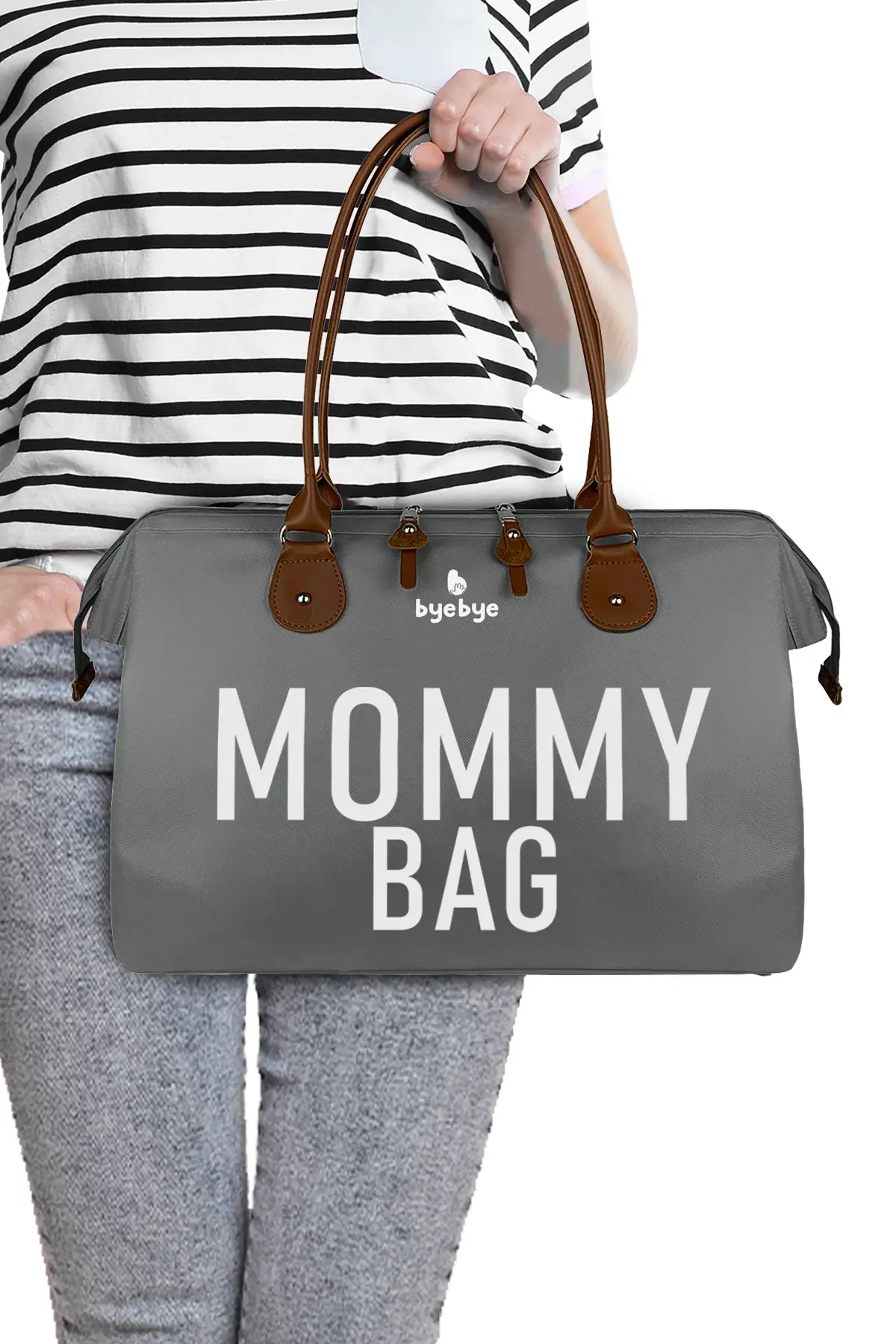 Byebye Mommy Bag Anne Bebek Bakım ve Kadın Çantası ( GRI )