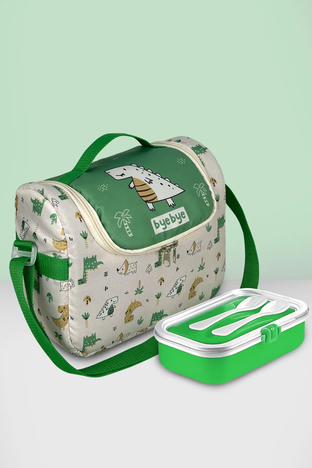 Byebye Yummy Okul Öncesi Kreş Çocuk El ve Omuz Termo Beslenme Çantası ( DINO )