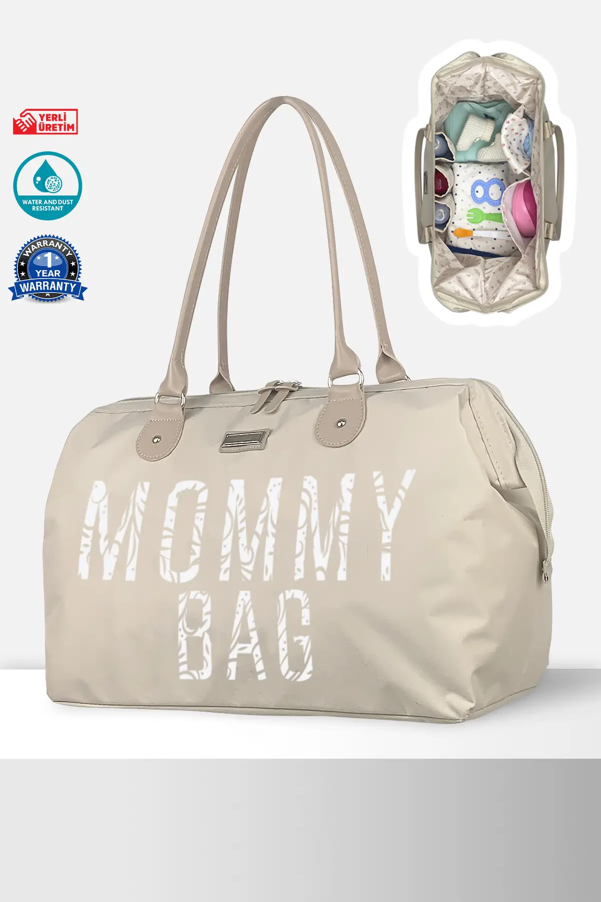 Stylo Mommy Bag USA Anne Bebek Bakım Ve Kadın Çantası (BEIGE)