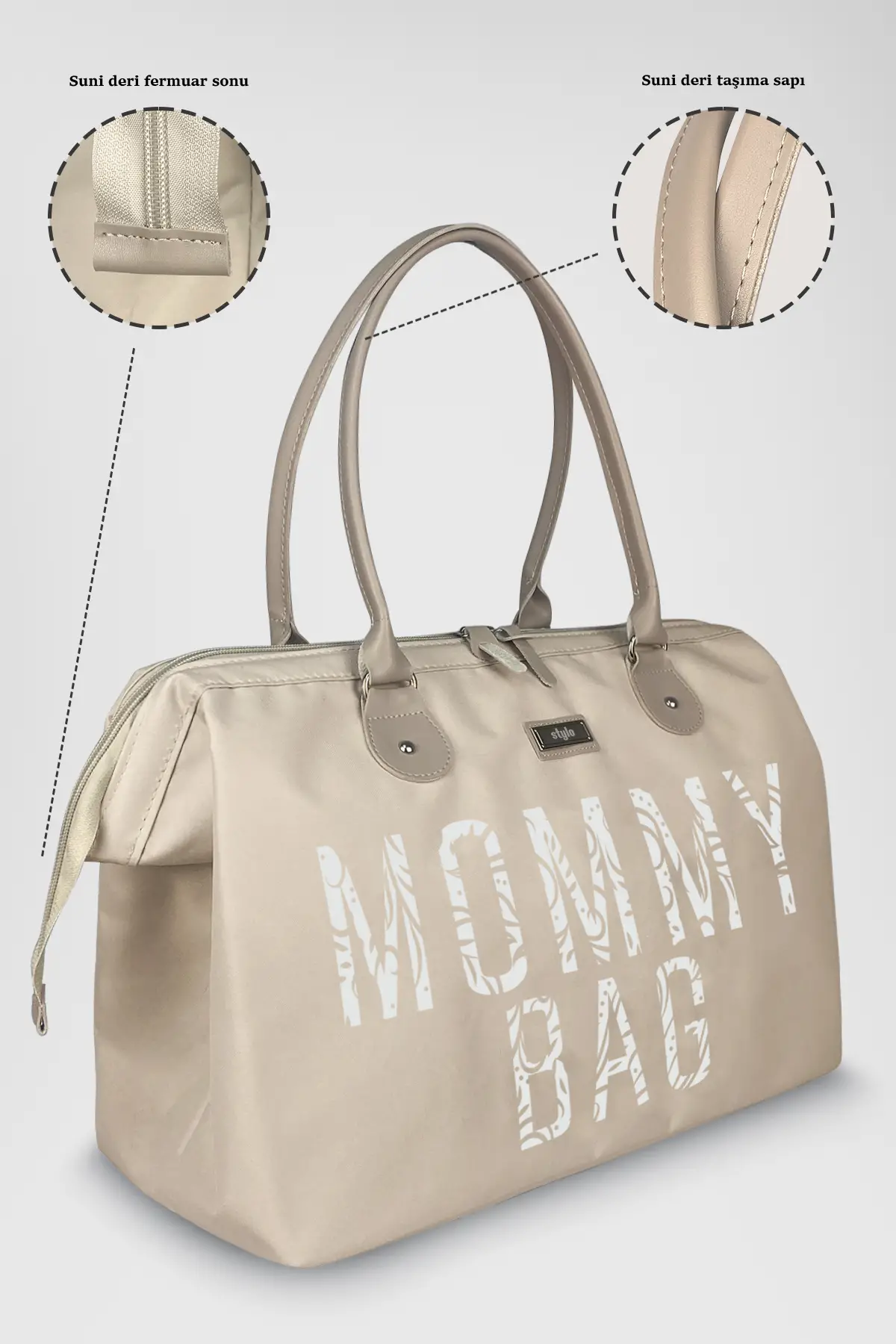Stylo Mommy Bag USA Anne Bebek Bakım Ve Kadın Çantası (BEIGE)