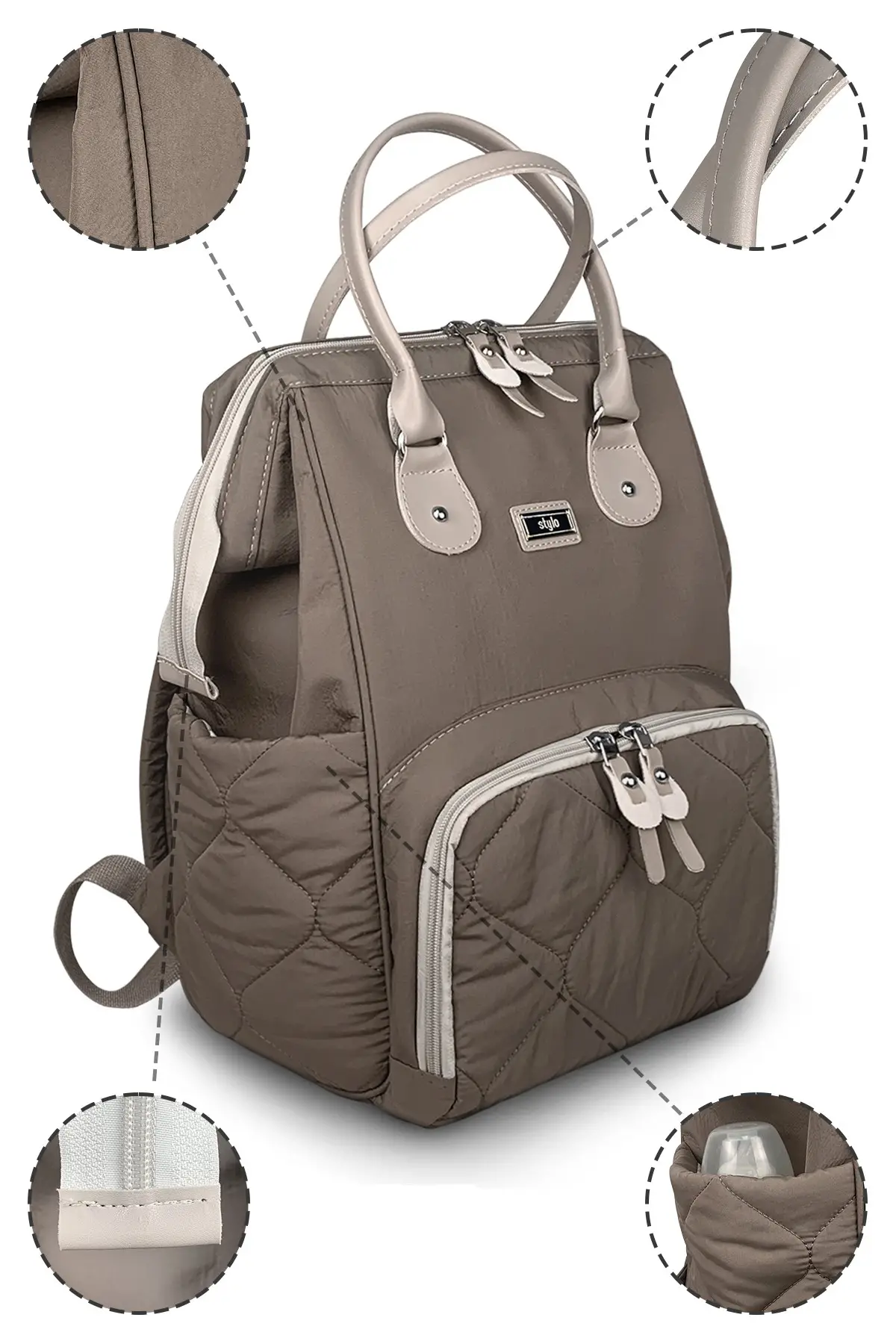 Victoria Kapitone Anne Bebek Bakım Sırt Çantası ( VIZON )