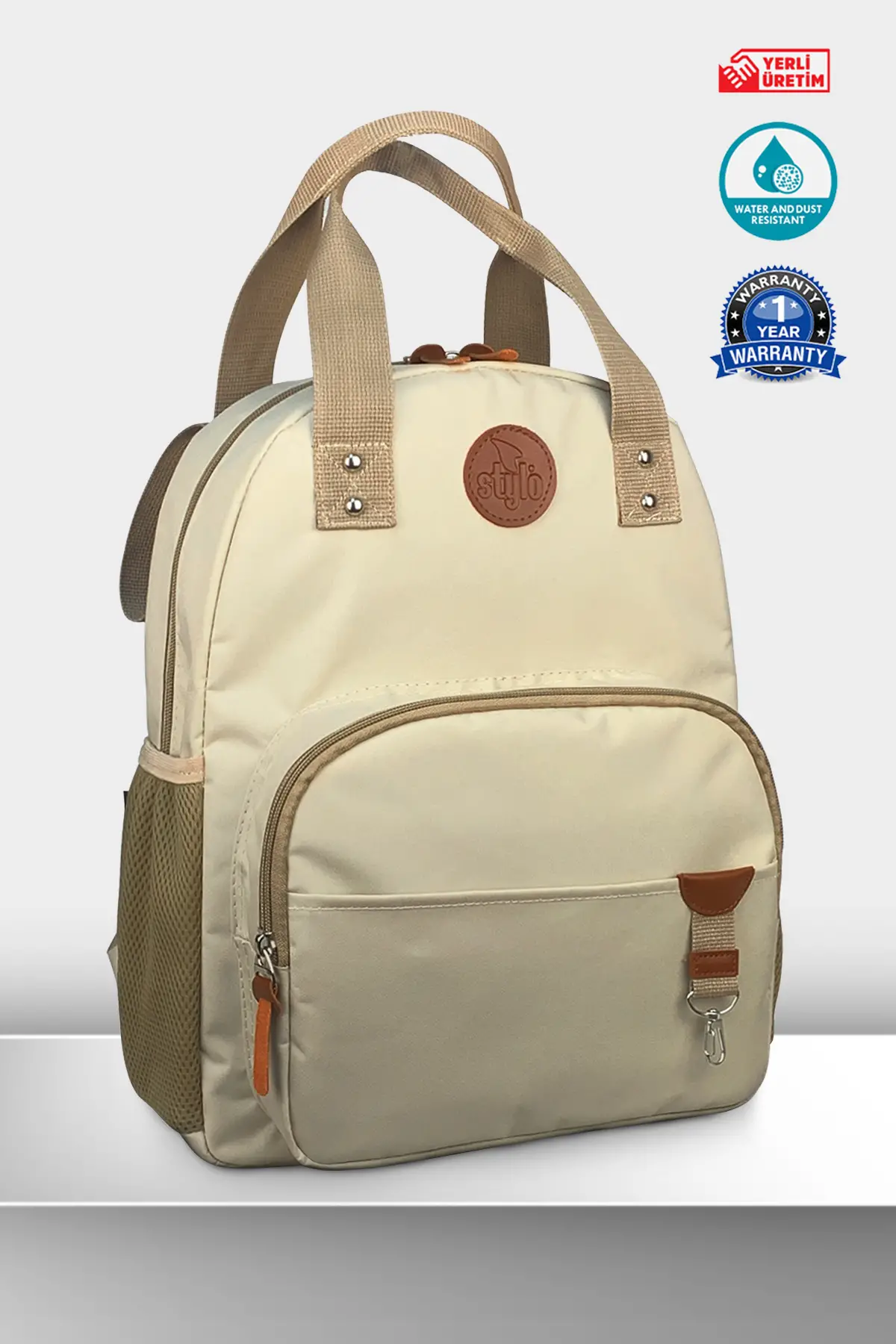 Popi Anne Bebek Bakım ve Sırt Çantası – Termal Biberon Bölmeli Geniş Hacimli ( BEJ )