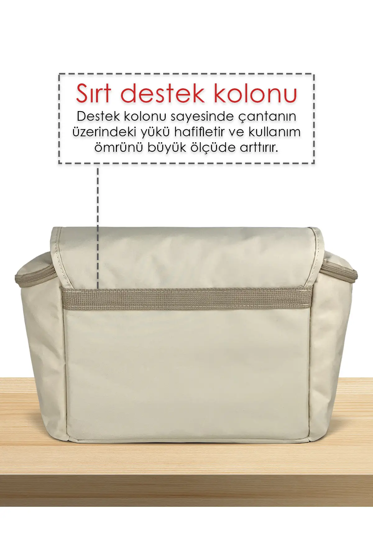 Stroller Bag X Pro  Termos Bölümlü Bebek Arabası ve Omuz Çantası  ( BEJ )