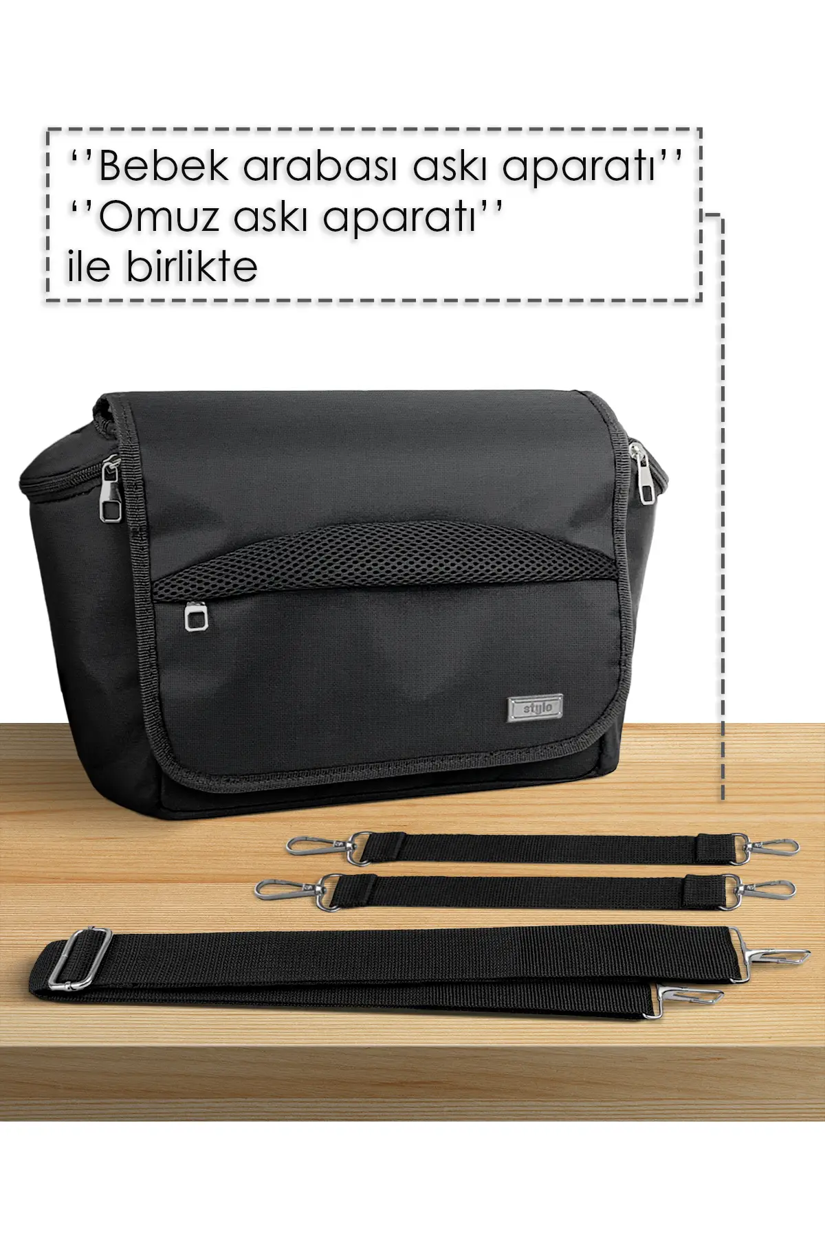 Stroller Bag X Pro Termos Bölümlü Bebek Arabası ve Omuz Çantası ( SIYAH )