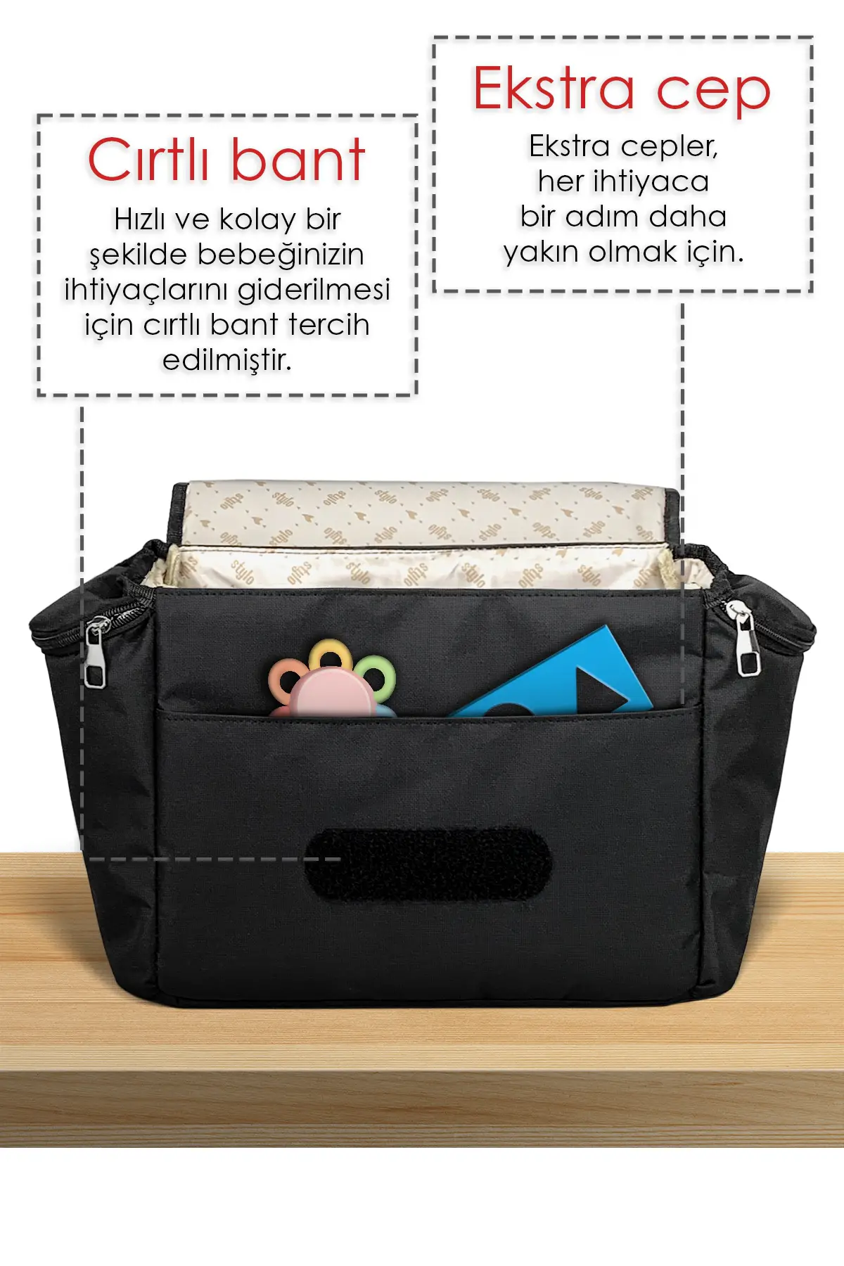 Stroller Bag X Pro Termos Bölümlü Bebek Arabası ve Omuz Çantası ( SIYAH )