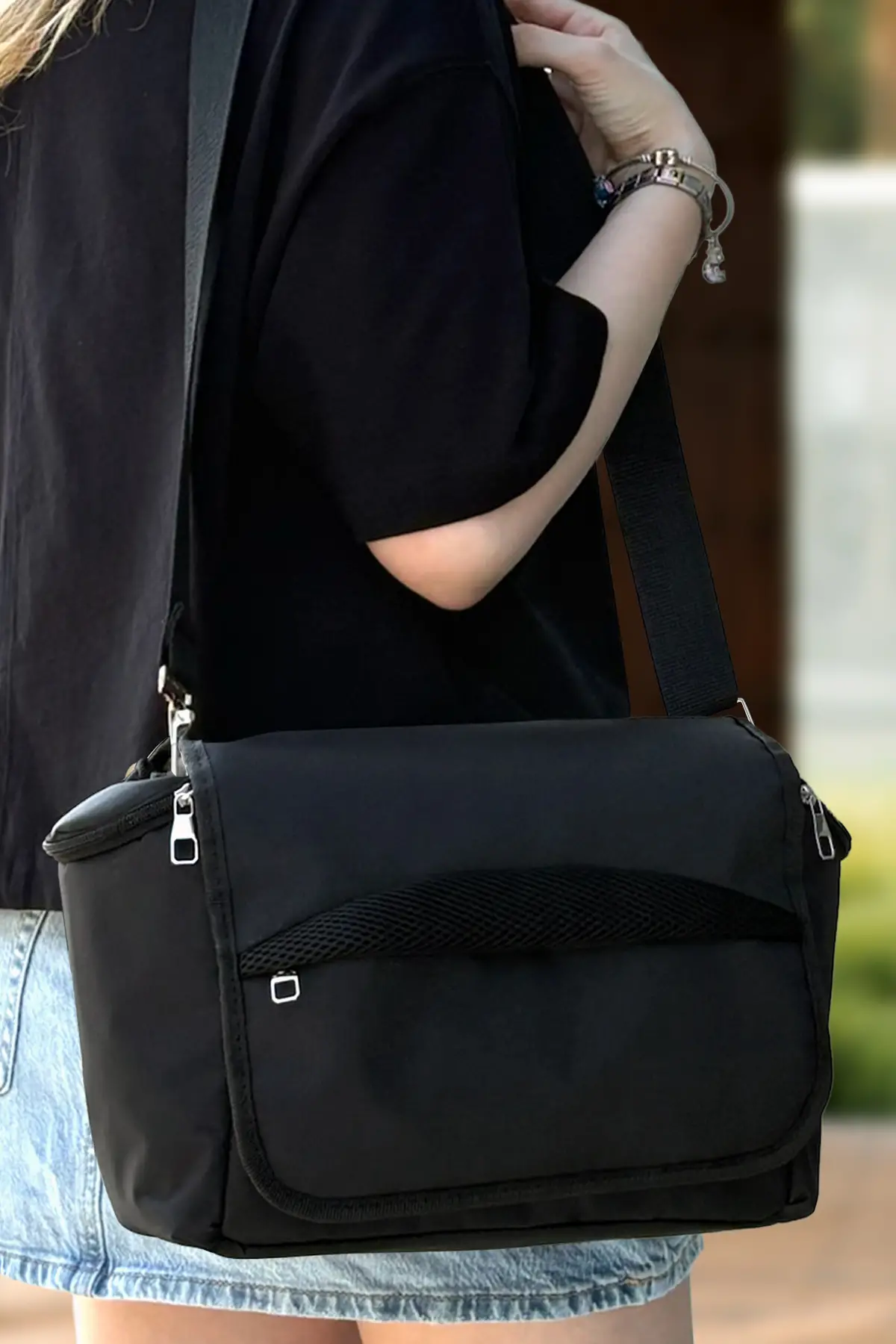 Stroller Bag X Pro Termos Bölümlü Bebek Arabası ve Omuz Çantası ( SIYAH )