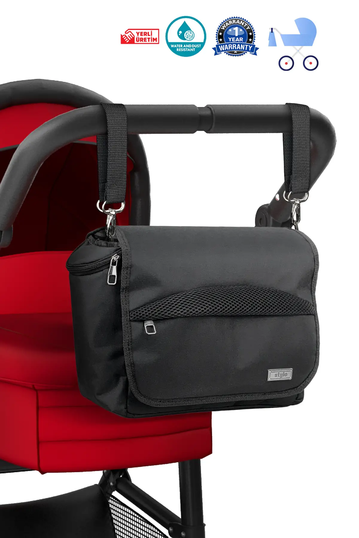 Stroller Bag X Pro Termos Bölümlü Bebek Arabası ve Omuz Çantası ( SIYAH )