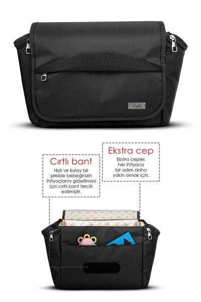 Urban Anne Bebek Bakım Omuz Çantası + X Pro Stroller Bebek Arabası ÇantasıTermos Çanta Hediyeli (SIY
