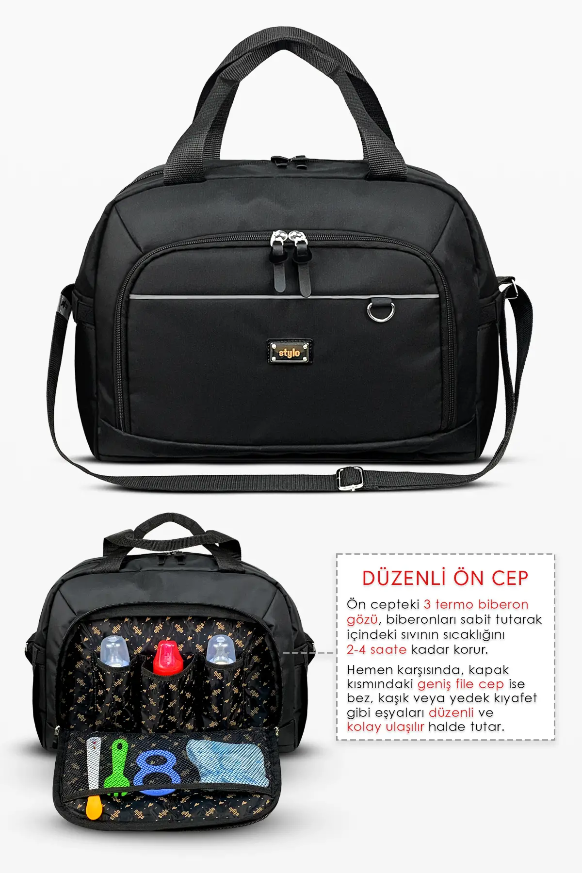 Urban X Pro Anne Bebek Bakım Kadın Çantası ve Yeni Doğan Çantası - (SIYAH )