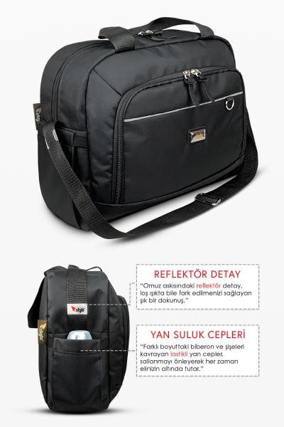 Urban X Pro Anne Bebek Bakım Kadın Çantası ve Yeni Doğan Çantası - (SIYAH )