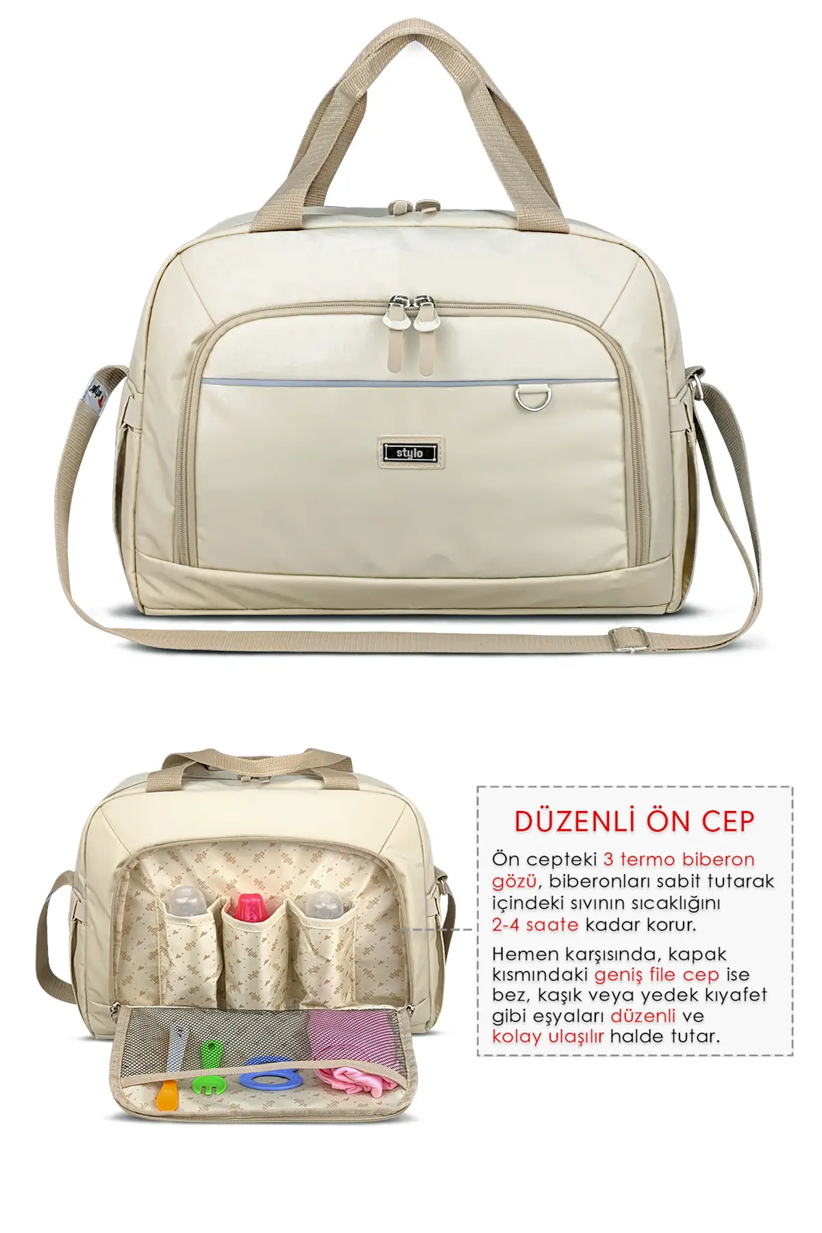 Urban Anne Bebek Bakım Omuz Çantası + X Pro Stroller Bebek Arabası ÇantasıTermos Çanta Hediyeli ( BE
