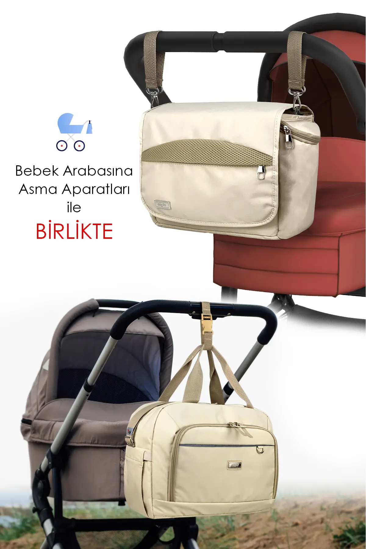 Urban Anne Bebek Bakım Omuz Çantası + X Pro Stroller Bebek Arabası ÇantasıTermos Çanta Hediyeli ( BE