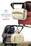 3'lü Set Popi Anne Bebek Bakım Sırt Çantası&Urban Anne Bebek Omuz Çantası ve Termos Çanta-( BEJ 