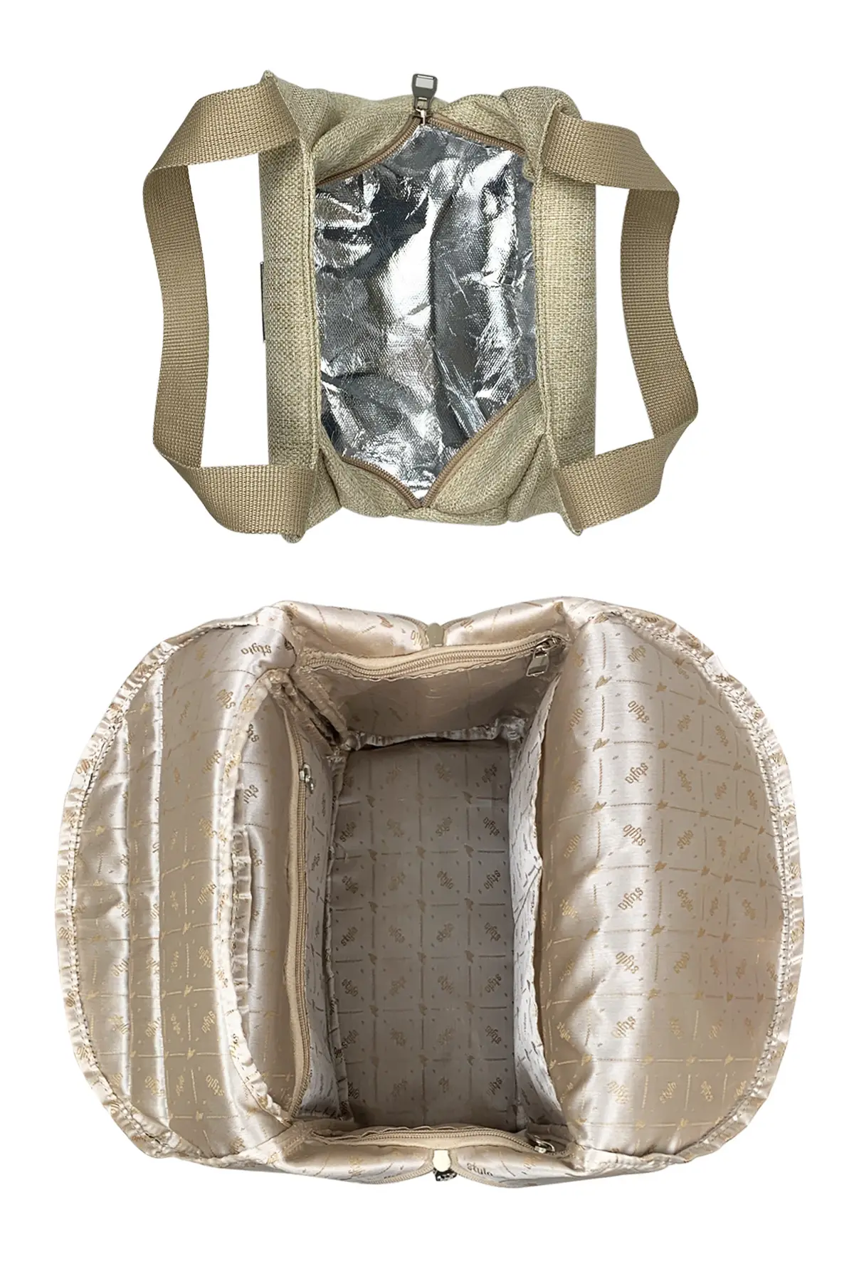 Anne Bebek Bakım Kadın Omuz Çantası Venedik & Duo Anne Bebek Bakım Sırt Çantası Takım-Bej