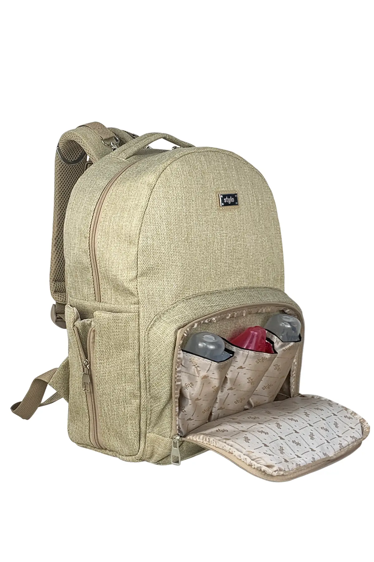 Anne Bebek Bakım Kadın Omuz Çantası Venedik & Duo Anne Bebek Bakım Sırt Çantası Takım-Bej