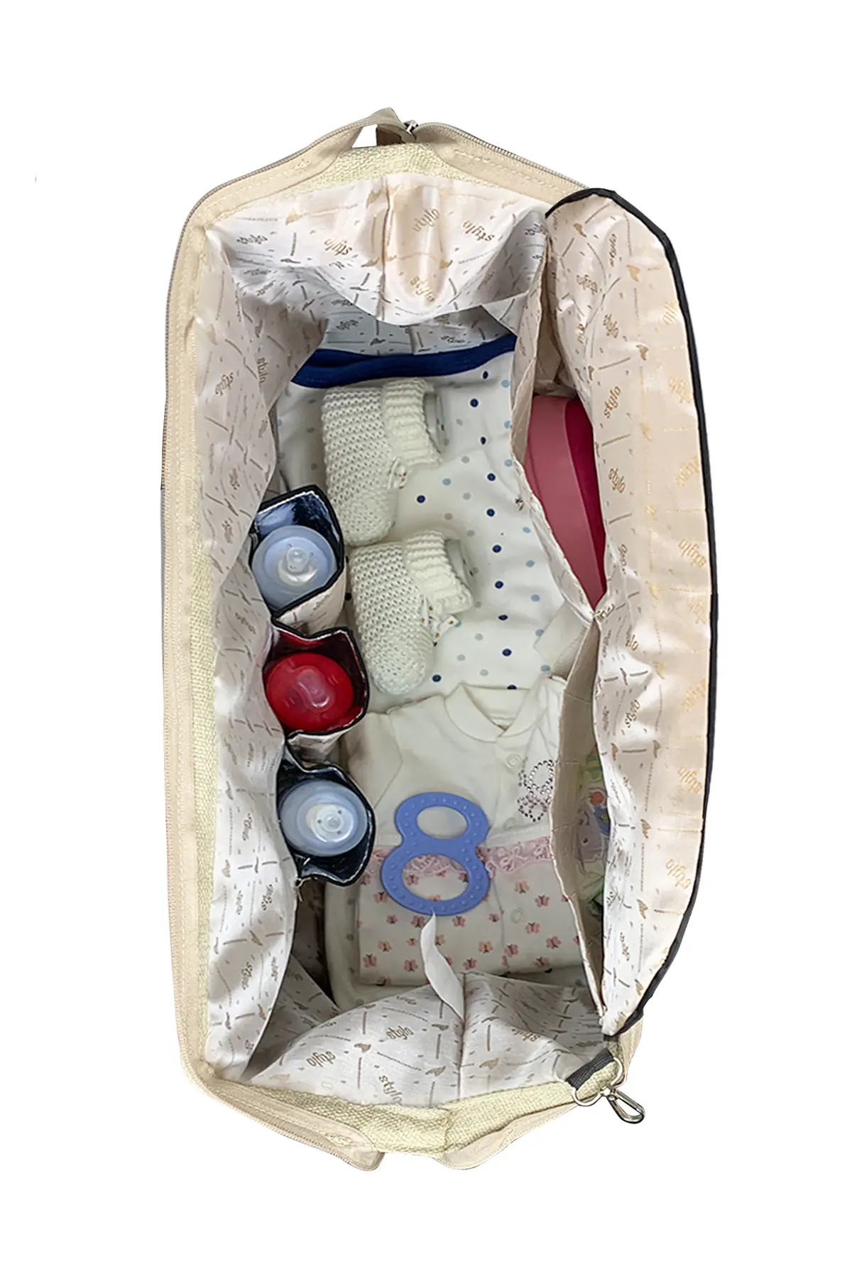 Anne Bebek Bakım Kadın Omuz Çantası Venedik & Duo Anne Bebek Bakım Sırt Çantası Takım-Bej